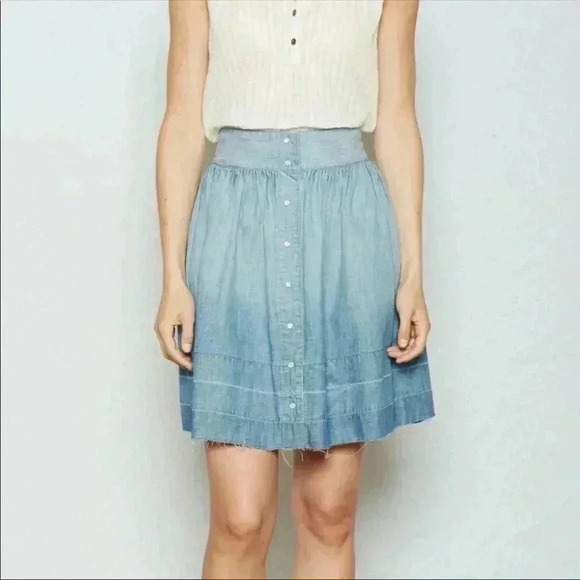 Current/Elliott The Flirt Skirt  Chambray Size 2 - Picture 1 of 7